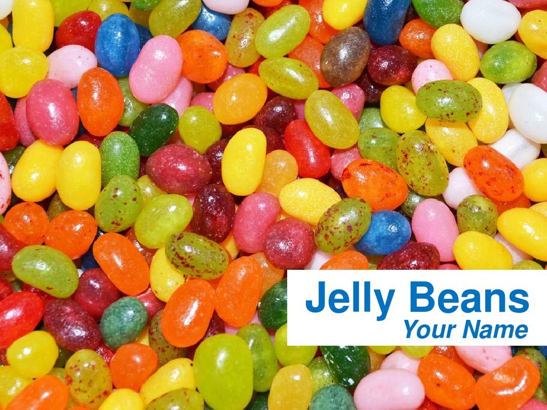 精美漂亮的ppt模板 jelly beans your name